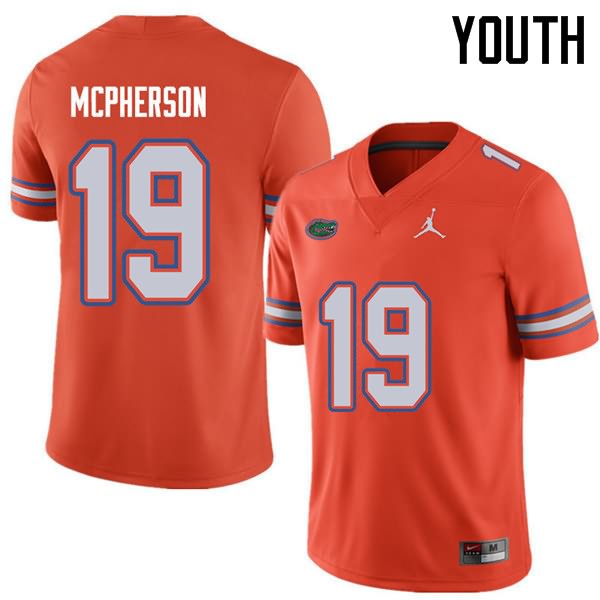 Youth NCAA Florida Gators Evan McPherson #19 Stitched Authentic Jordan Brand Orange College Football Jersey GPO2465ID